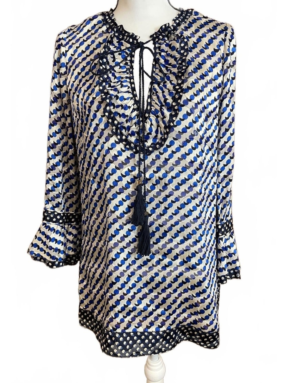 Tory Burch Gwenna Jacquard tunic blouse 10